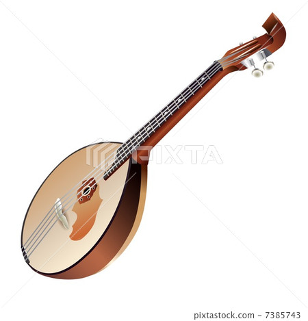Musical background series. Classical domra, isolated in white background 7385743