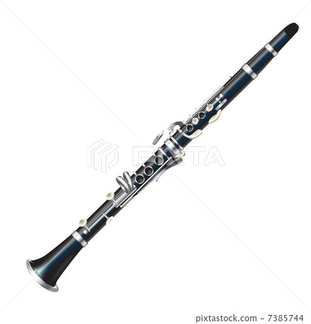 Musical background series. Classical clarinet, isolated in white background 7385744