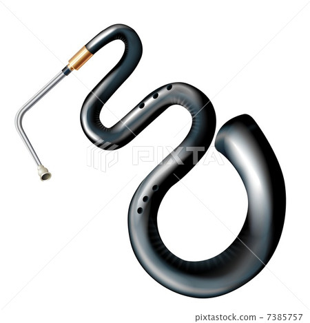 Musical background series. Classical ancient serpent, isolated in white background 7385757