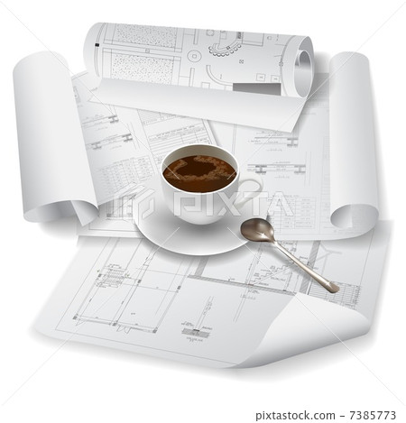 Architectural background. Part of architectural project, architectural plan, technical project, 7385773