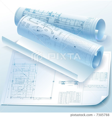 Architectural background. Part of architectural project, architectural plan, technical project 7385788