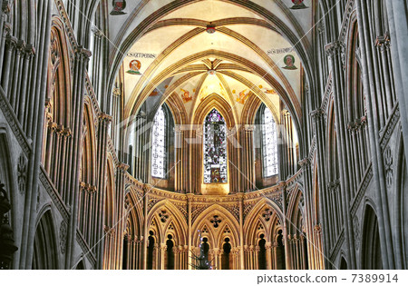Inside the cathedral in Bayeux. Normandy. France 7389914