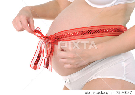 red ribbon around belly red ribbon around belly 7394027