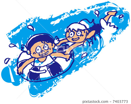 孩子們在水里玩 7403773