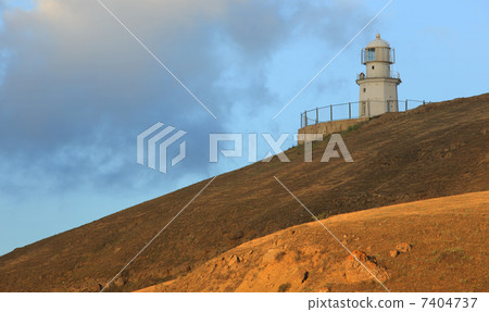 Lighthouse. The movement of clouds on the mountain Meganom Lighthouse. The movement of clouds on the mountain Meganom 7404737