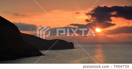 sunrise in the mountains. Mountain Meganom, Crimea, Ukraine 7404739
