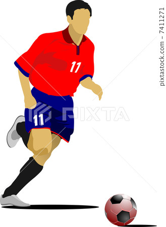 Soccer players. Colored Vector illustration for designers 7411271