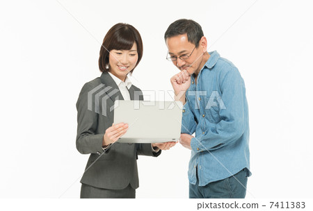 Business woman and senior men Business woman and senior men 7411383