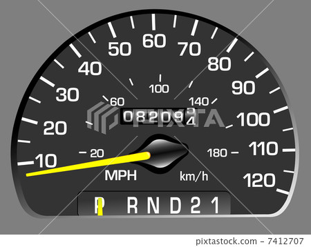 Vector illustration of a speedometer. Odometer 7412707