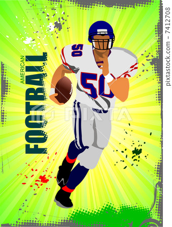 American football sport poster. Vector illustration 7412708