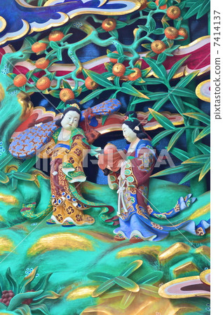 National Treasure: Sculpture of the main hall of Kanki-in Choraku-ji Temple, "Two Heavenly Maidens" (Menuma, Kumagaya City, Saitama Prefecture) 7414137
