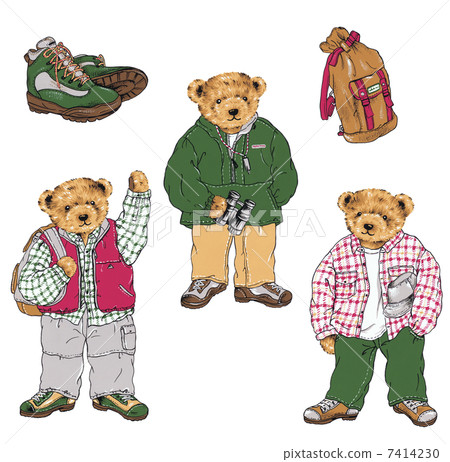 Hiking bear - Stock Illustration [7414230] - PIXTA