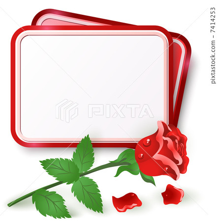 Card with red rose 7414253
