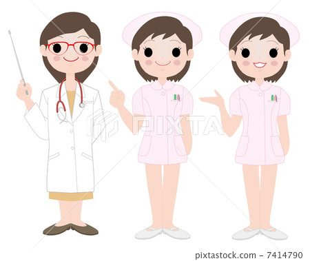 護士和女醫生通知和指導 7414790