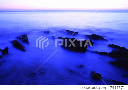 Muroto海角的晚上風景 7417571