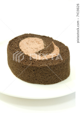 美味的巧克力卷蛋糕 美味的巧克力卷蛋糕 7419826