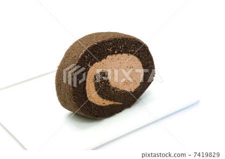 美味的巧克力卷蛋糕 美味的巧克力卷蛋糕 7419829
