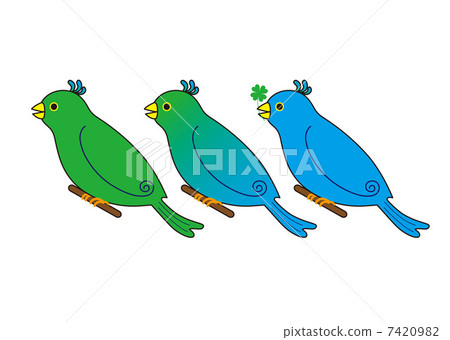 Blue bird and four leaf clover Blue bird and four leaf clover 7420982