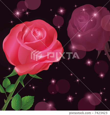 Greeting or invitation card with rose 7423423