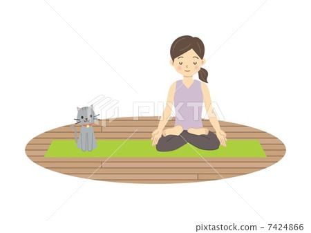 瑜伽姿勢和貓 7424866