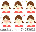 女孩的面部表情設置 7425958