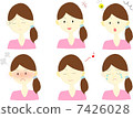 女性的面部表情集 7426028