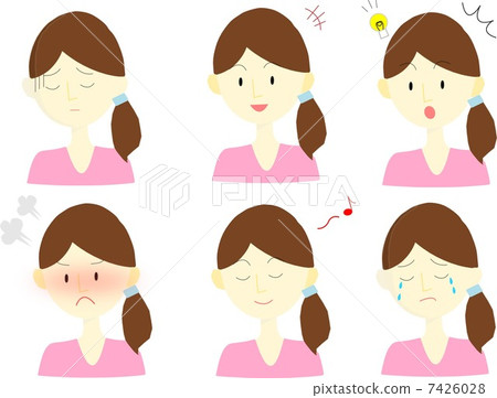 女性的面部表情集 女性的面部表情集 7426028