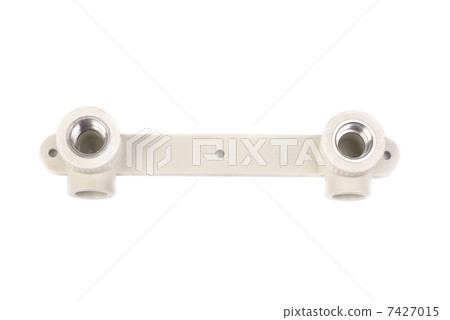 Fitting - PVC connection coupler  to connect  polypropylene  tubes, isolated  on a white 7427015