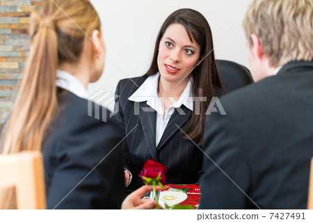 mortician with client comforting and advising 7427491