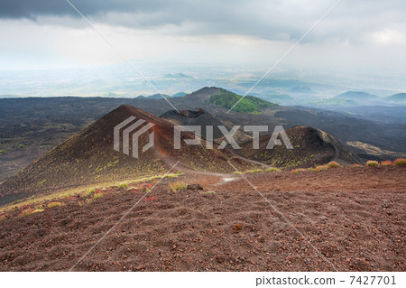 view on Etna craters, Sicily view on Etna craters, Sicily 7427701