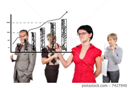 woman drawing graph woman drawing graph 7427940