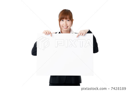 Young business woman with whiteboard Young business woman with whiteboard 7428189