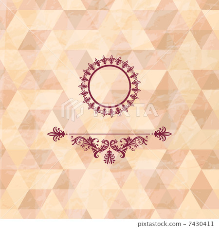 Vector vintage frame on geometric background 7430411