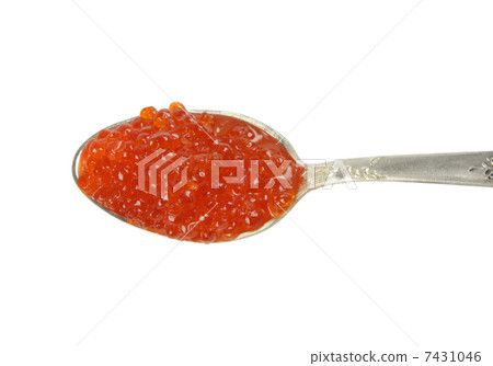 Silver spoon and red caviar Silver spoon and red caviar 7431046