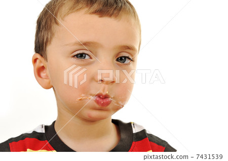 Messy boy, after eating sandwich Messy boy, after eating sandwich 7431539