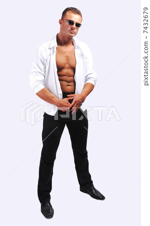 Macho sexy man with jacket 7432679