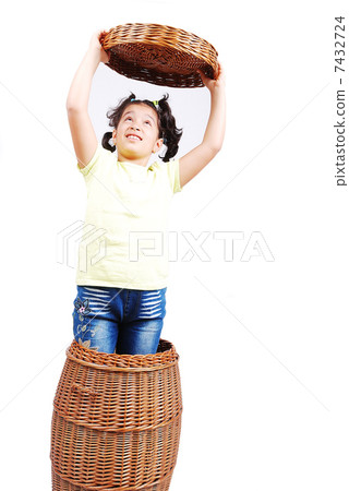 Playing in childhood in isolated background Playing in childhood in isolated background 7432724