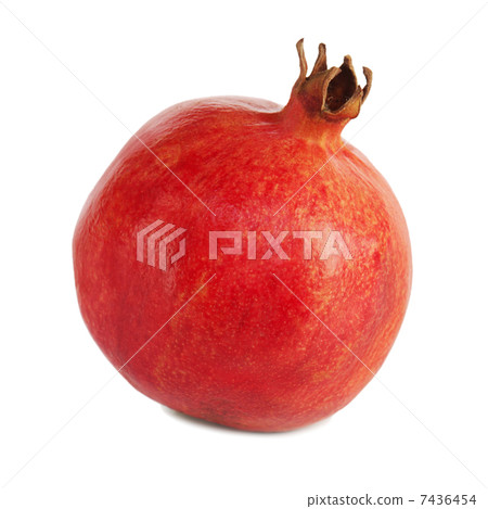Ripe pomegranate fruit isolated on white background. 7436454