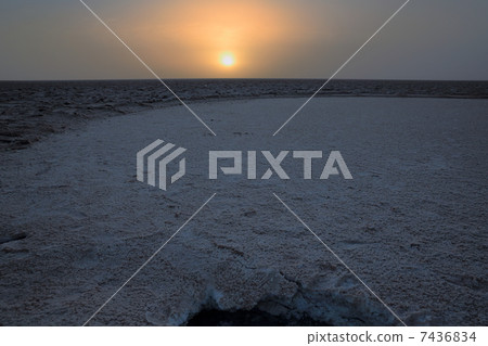 Large salt lake in Tunisia Large salt lake in Tunisia 7436834