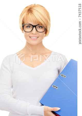 businesswoman with folders businesswoman with folders 7437518