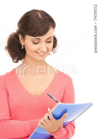 young attractive businesswoman with notebook 7439552