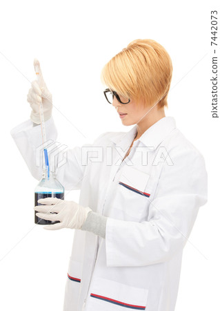 lab worker holding up test tube lab worker holding up test tube 7442073