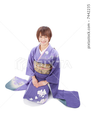 A woman in kimono shape A woman in kimono shape 7442235