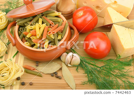 Pasta, cheese and seasonings Pasta, cheese and seasonings 7442463
