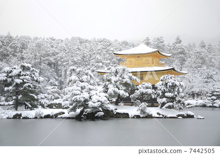 Snow Kinkaku-ji Temple 7442505