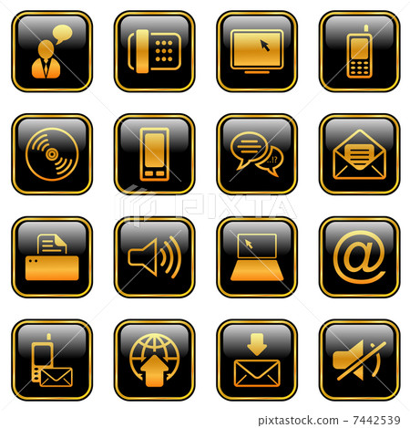 Communication icon set - golden series 7442539