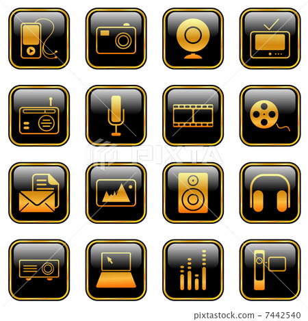 Mass Media icons - golden series 7442540