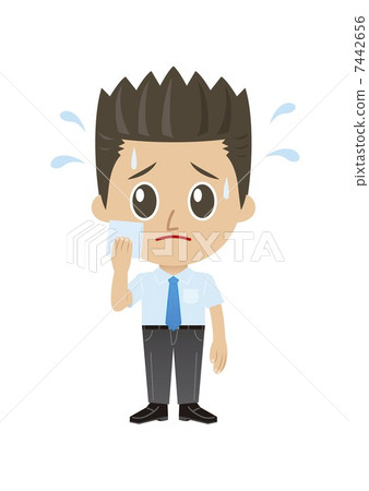 A businessman wiping sweat A businessman wiping sweat 7442656