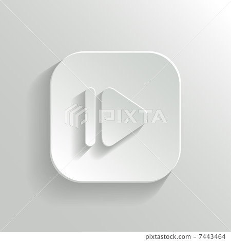 Media player icon - vector white app button - Stock Illustration ...