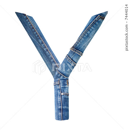 Jeans alphabet on white letter Y Jeans alphabet on white letter Y 7444014